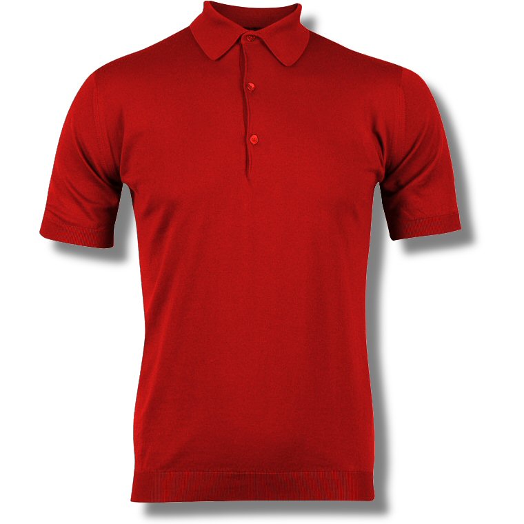 John Smedley Sea Island Cotton 3 Button Short Sleeve Knit Polo Shirt Red XL | Adaptor Clothing